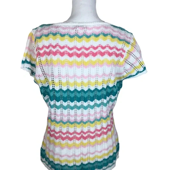 Vintage Lilly Pulitzer Crochet Sweater Cardigan Womens Size Large Beach EUC - Picture 3 of 9